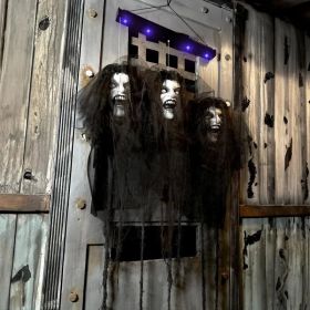 Haunted Hill Farm Zombie Bride With Pop-Up Head And Light-Up Eyes, Halloween Animatronic For Battery Operated Scary Indoor Or Covered Outdoor Hal (Option: 3543FloatingBrideHeads)