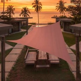 Artpuch Custom Size Rust Red Sun Shade Sail Triangle Canopy 185 GSM Durable Fabric UV Block Awning for Outdoor Patio Garden Backyard (Customized (Color: Rust Red, size: 06'x12')