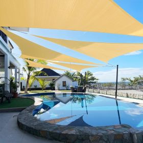 Artpuch Custom Size 16'X26'X26' Sand Sun Shade Sail Triangle Canopy 185 GSM Durable Fabric UV Block Awning for Outdoor Patio Garden Backyard (Cus (size: 21X26X26)